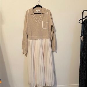 Elegant Beige and Cream Women's Dress